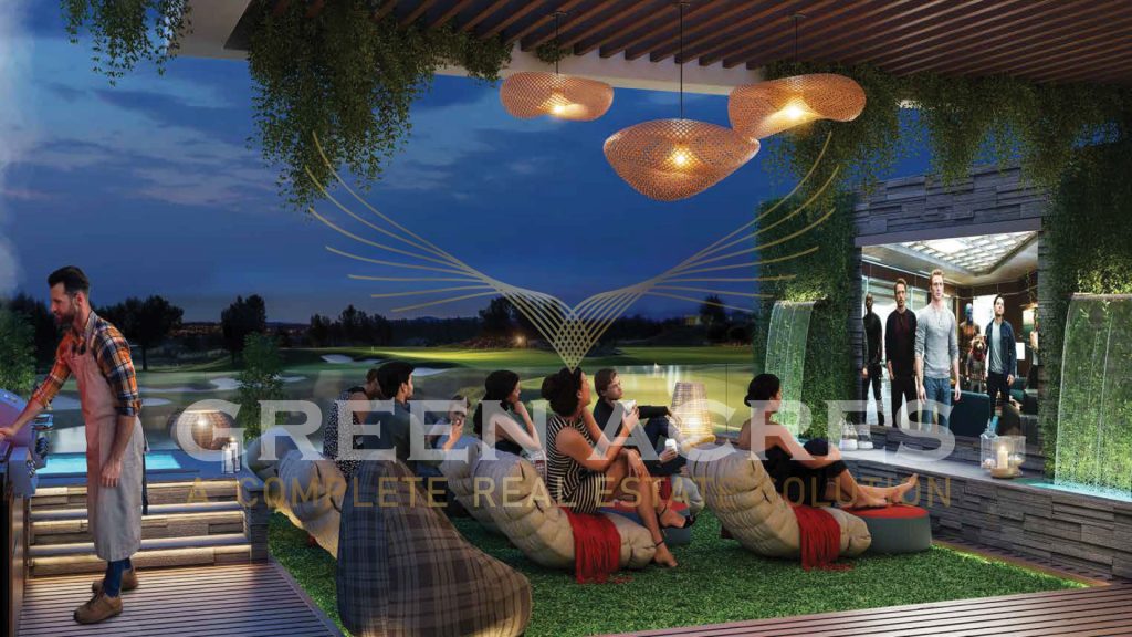 Outdoor leisure area at Damac Park Greens